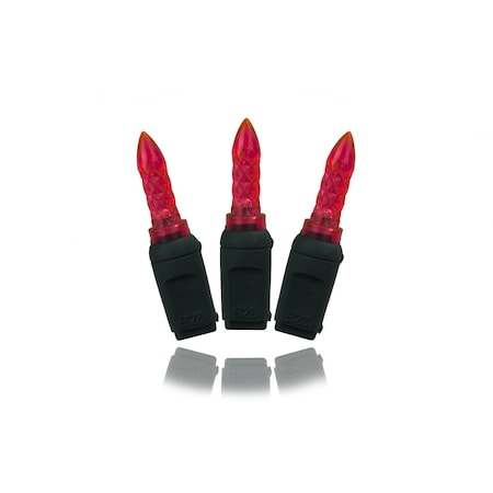 Queens Of Christmas 6 in. 50 M5 Pink Light String, Spacing On Green Wire S-50M5PI-6G